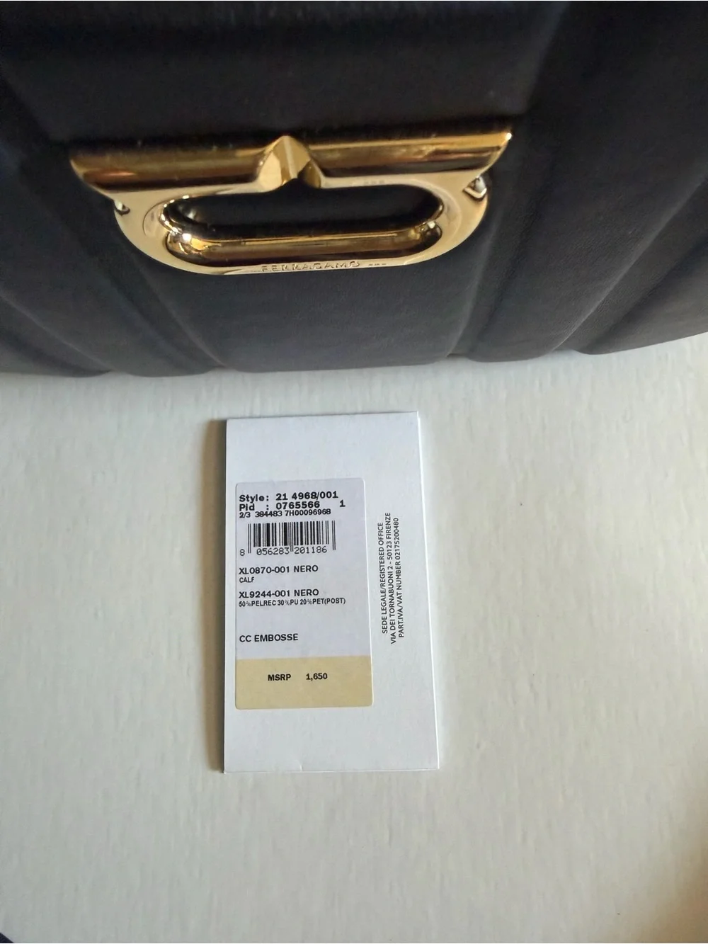 NWT FERRAGAMO CC Embosse Quilted Leather Crossbody